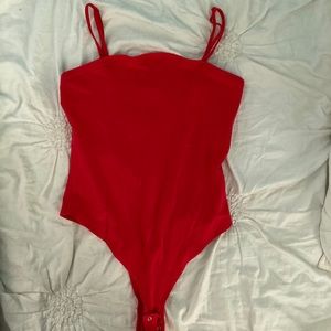 red bodysuit